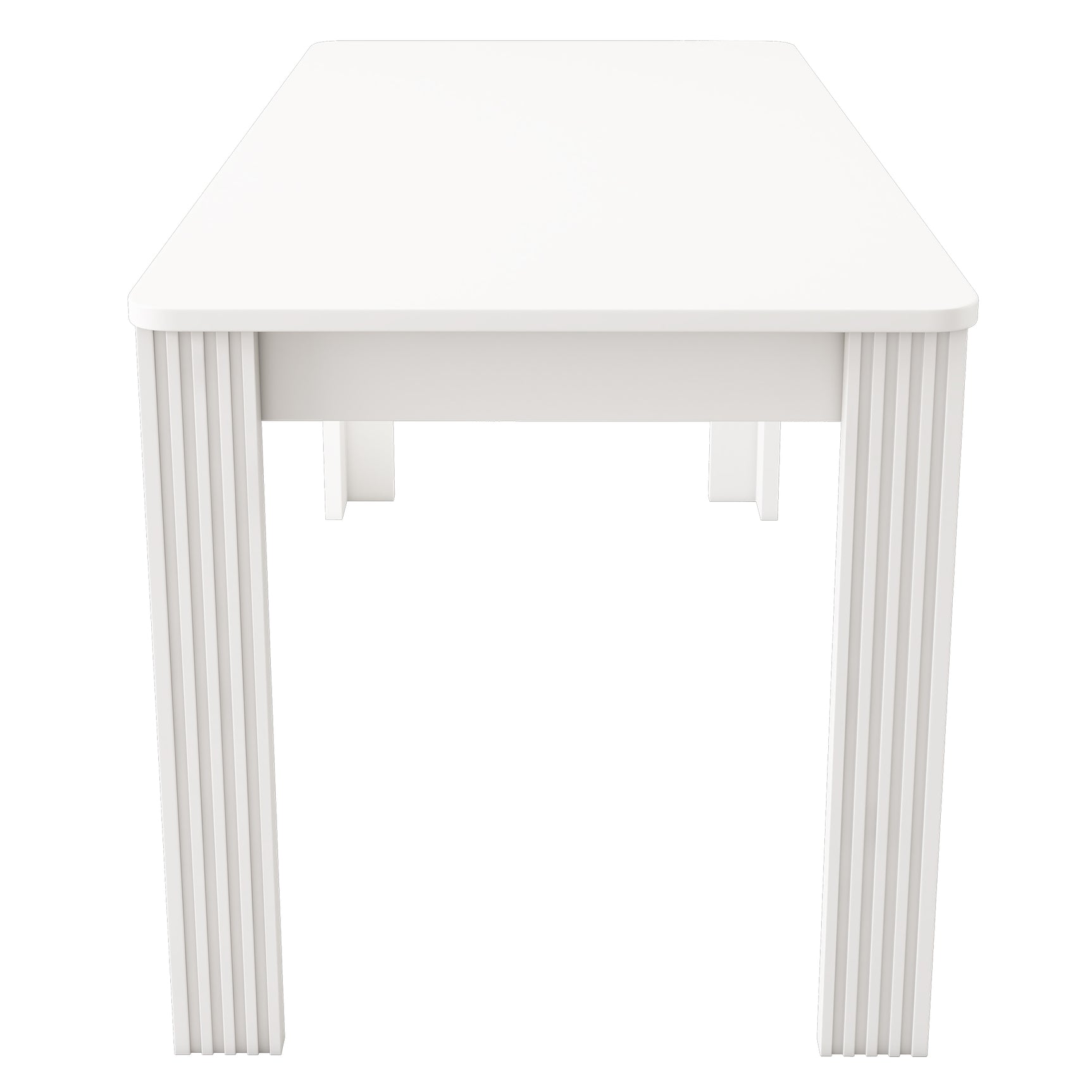 Rectangular dining table in particle panels finish oak with four robust feet