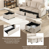 2-seater sofa in beige fabric Scandinavian style - AHBARM