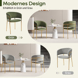 Set of 2 modern gray chopped fabric chairs with tilted wood and metal feet, ergonomic backrest and adjustable feet
