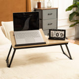 Table de lit/Support ordinateur pc pliable en bois et métal noir - MAMIE