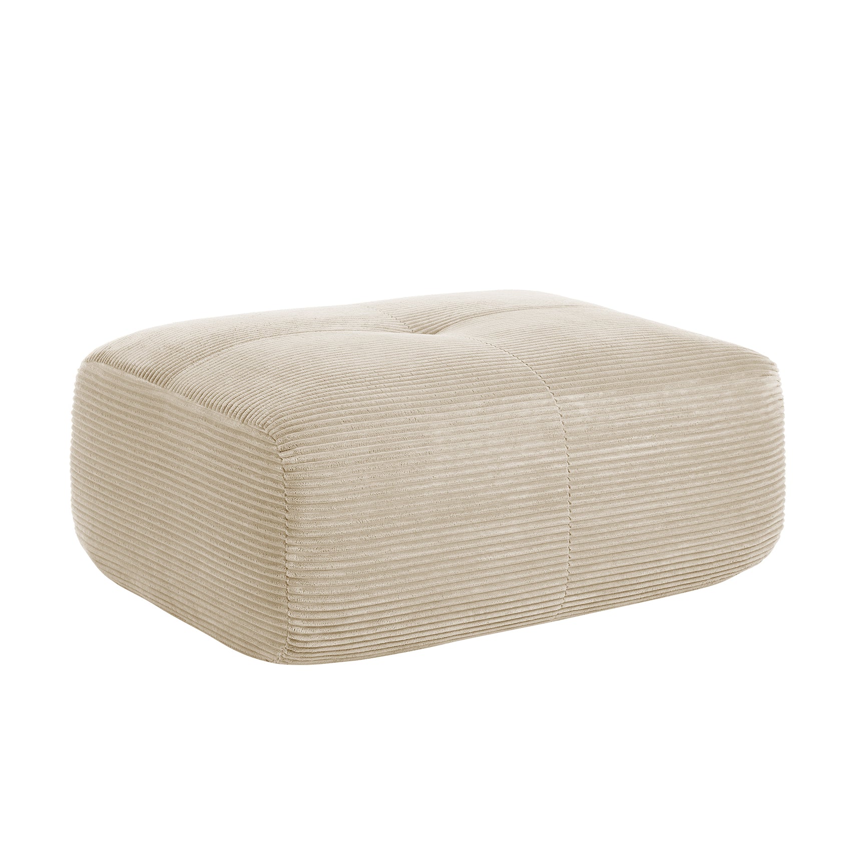 Tabouret en tissu côtelé pour canapé, beige, 1 PCS