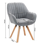Set of 4 comfortable gray fabric dining room chairs with 360° swivel - CARSON FABRIC GRAY 4PCS