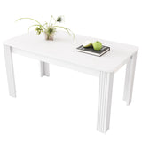 Rectangular dining table in particle panels finish oak with four robust feet