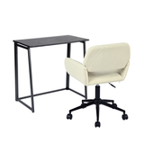 Ensemble bureau pliable en métal noir et fauteuil de bureau en velours côtelé beige âââââââ€?ASCOLI & ROSS