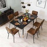 Round Table Table Table Table Timber Ø80 cm with 4 black velvet chairs, modern and comfortable style