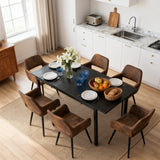 Round Table Table Table Table Timber Ø80 cm with 4 black velvet chairs, modern and comfortable style
