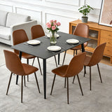 Set of 4 industrial dining chairs in suede - Charlton