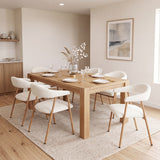 Set of 2 Scandinavian dining room armchairs with beige fabric armrests - Cromwell