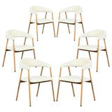 Set of 2 Scandinavian dining room armchairs with beige fabric armrests - Cromwell