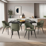 Round Table Table Table Table Timber Ø80 cm with 4 black velvet chairs, modern and comfortable style