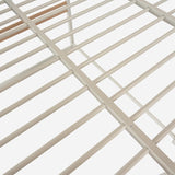 Lit mezzanine 2 places (140x200) avec sommier à lattes au style industriel blanc et bois (matelas non inclus) - UP
