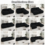 2-seater sofa bed in dark gray fabric with side pockets, modern convertible sofa
