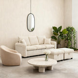 2-seater sofa in beige fabric Scandinavian style - AHBARM