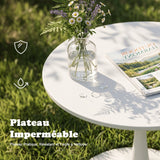 Round Table Table Table Table Timber Ø80 cm with 4 black velvet chairs, modern and comfortable style