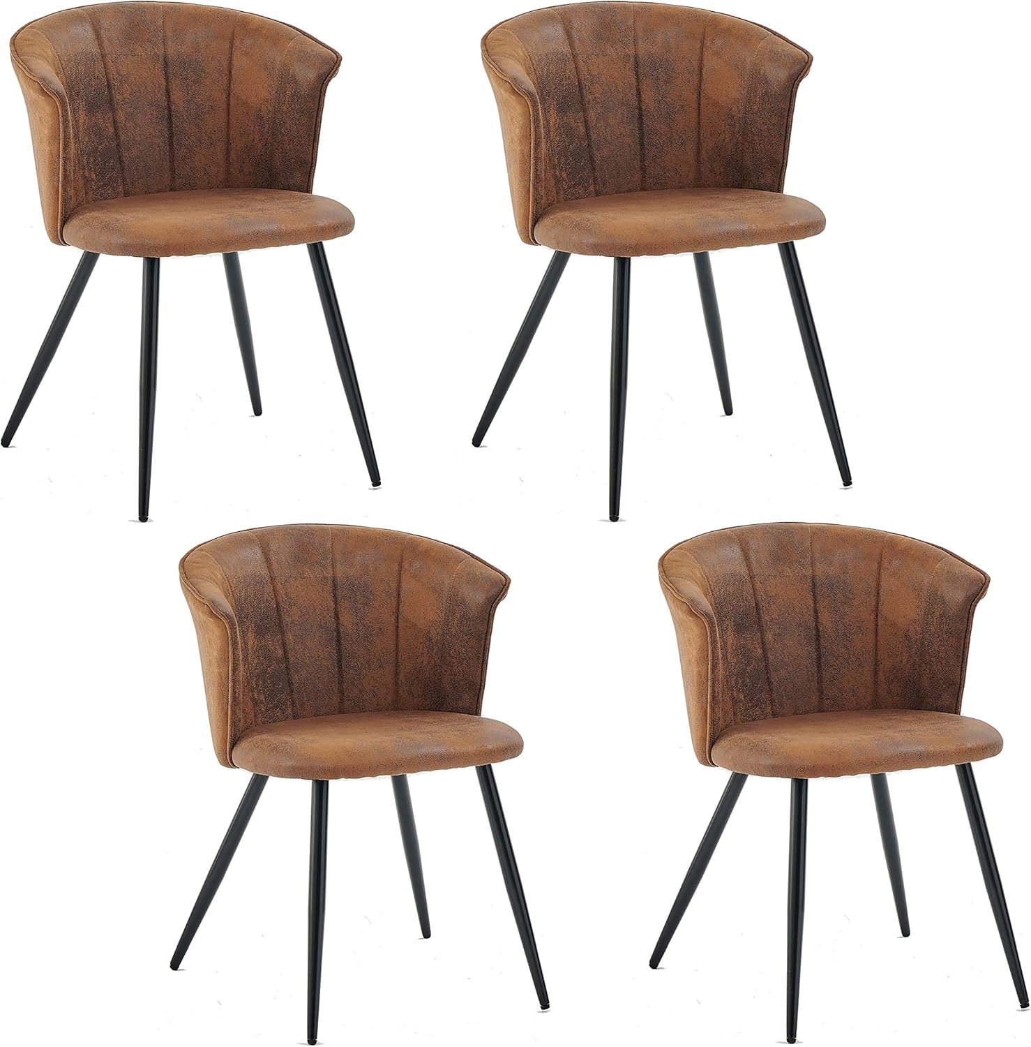 Set von 4 industriellen Esstühle mit Wildleder -Armlehnen - Doncic
