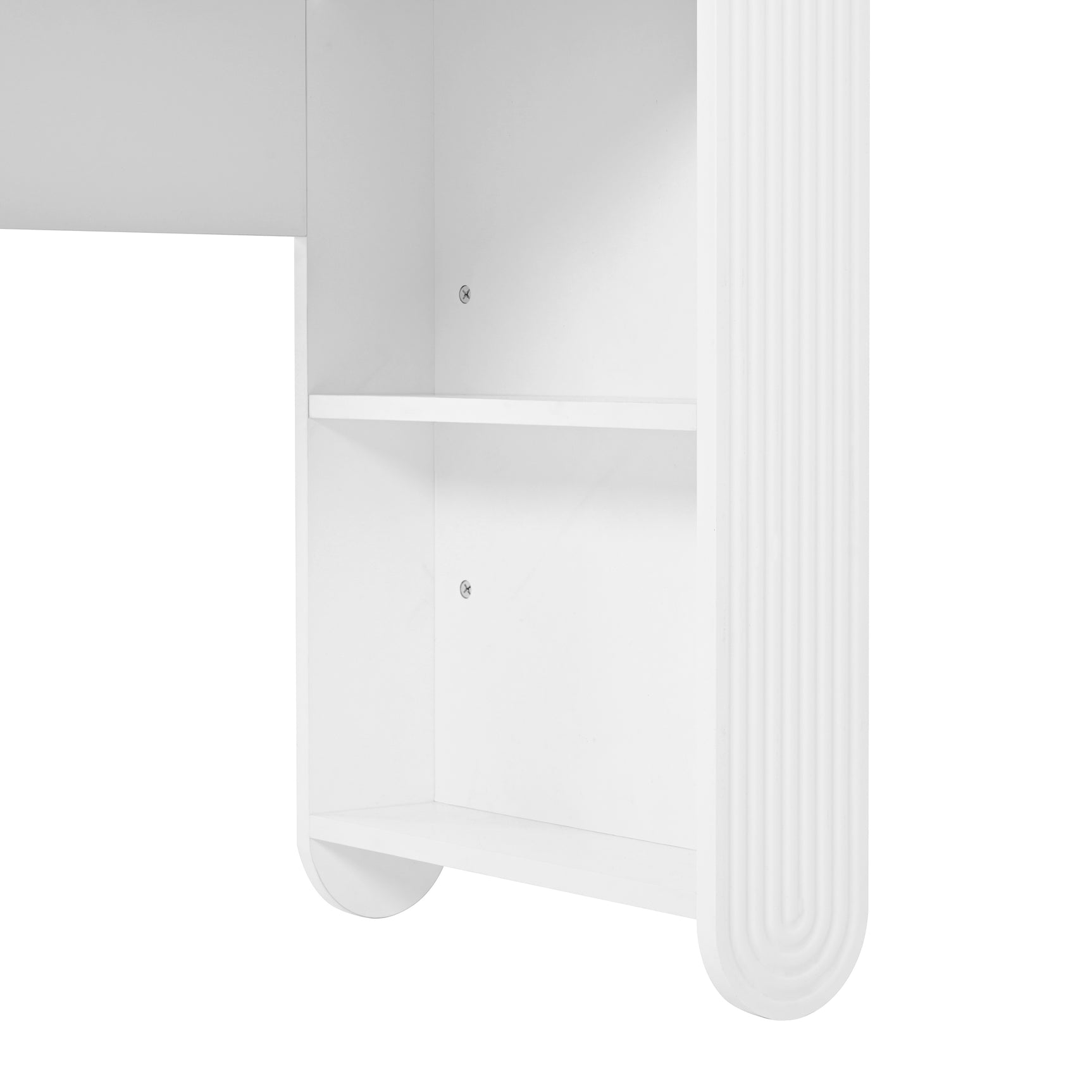 Coiffeuse moderne avec miroir éclairé & tabouret â€?Table de maquillage avec éclairage réglable, tiroirs & rangements ouverts