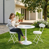 Round Table Table Table Table Timber Ø80 cm with 4 black velvet chairs, modern and comfortable style