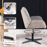 Swivel adjustable leisure chair with gray velvet armrests - Durothil