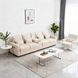 2-seater sofa in beige fabric Scandinavian style - AHBARM