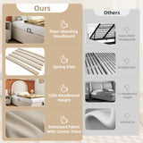 Children's bed 90 × 190 cm padded (without mattresses) PU beige with arched headboard