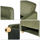 Loungesessel mit Armlehnen aus beigem Cord – DOMCO