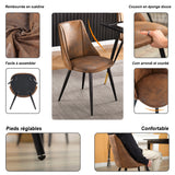 Ensemble table à manger extensible noire avec 6 fauteuils en suédine, style scandinave