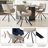 Round Table Table Table Table Timber Ø80 cm with 4 black velvet chairs, modern and comfortable style