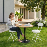 Round Table Table Table Table Timber Ø80 cm with 4 black velvet chairs, modern and comfortable style