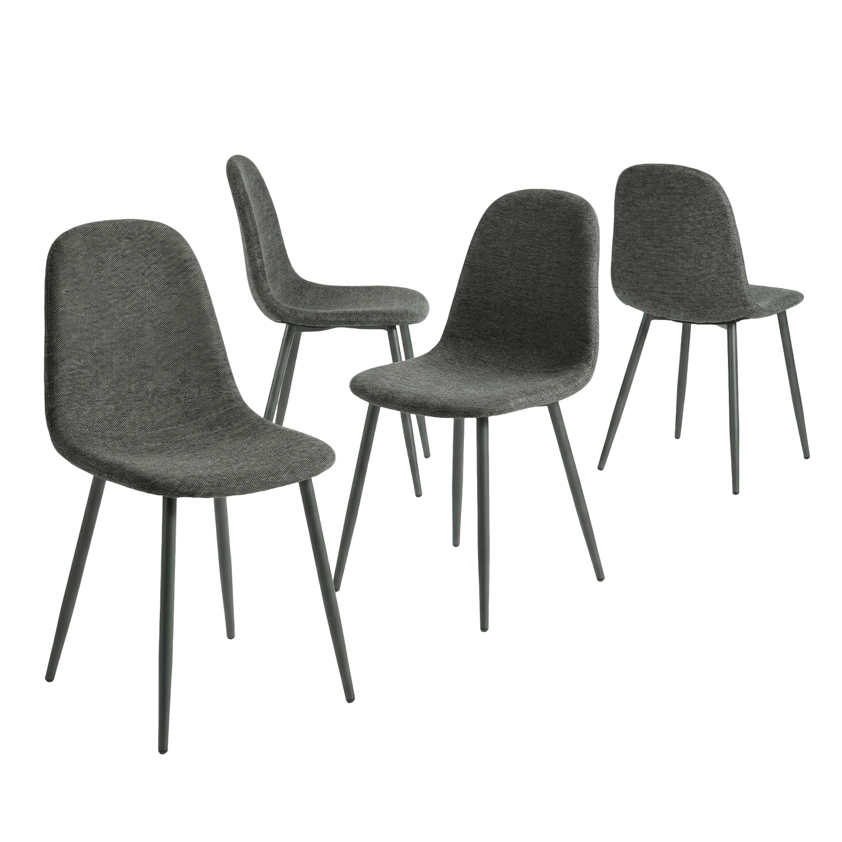 Set von 4 industriellen Speisestühlen in Wildleder - Charlton