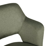 Lot de 4 chaises de salle à manger scandinaves avec accoudoirs en tissu résistant aux animaux et assise rembourré, vert - AKANJI CC