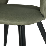 Lot de 4 chaises de salle à manger scandinaves avec accoudoirs en tissu résistant aux animaux et assise rembourré, vert - AKANJI CC