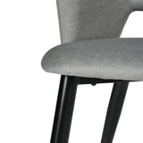 Lot de 2 chaises de salle à manger scandinaves avec accoudoirs en tissu résistant aux animaux et assise rembourrée, gris - AKANJI CC