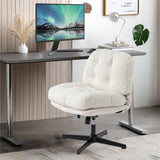 Pivoting lounge chair adjustable in white ribbed velvet - Alintonex