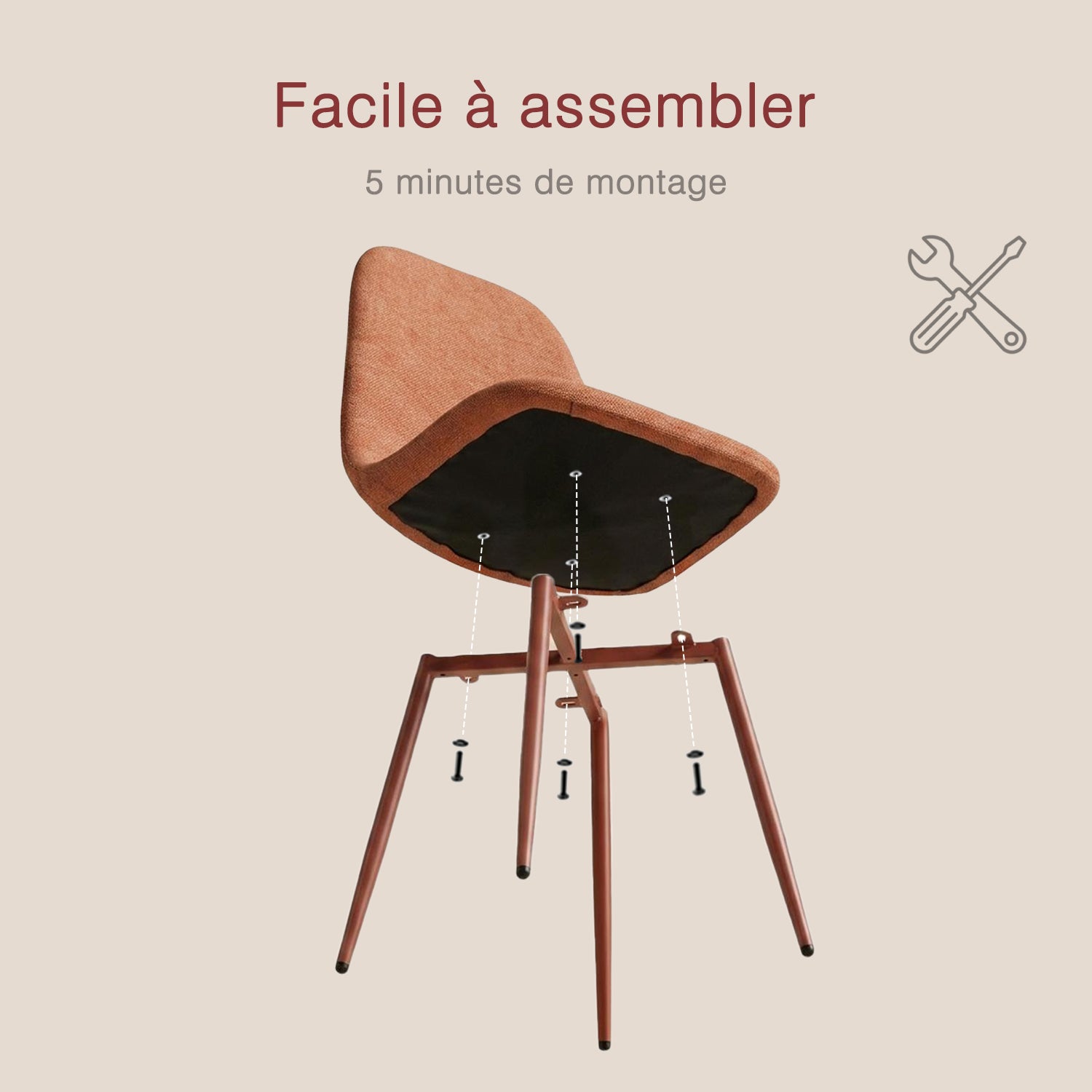 Round Table Table Table Table Timber Ø80 cm with 4 black velvet chairs, modern and comfortable style
