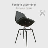 Round Table Table Table Table Timber Ø80 cm with 4 black velvet chairs, modern and comfortable style