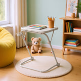 Table d’appoint pliable pour ordinateur portable, bout de canapé réglable en hauteur avec plateau inclinable et porte-gobelet beige- BASELINE