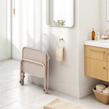 Table d’appoint pliable pour ordinateur portable, bout de canapé réglable en hauteur avec plateau inclinable et porte-gobelet beige- BASELINE