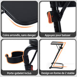 Foldable side table for laptop, adjustable sofa adjustable sofa with tilting tray and cup holder-baseline