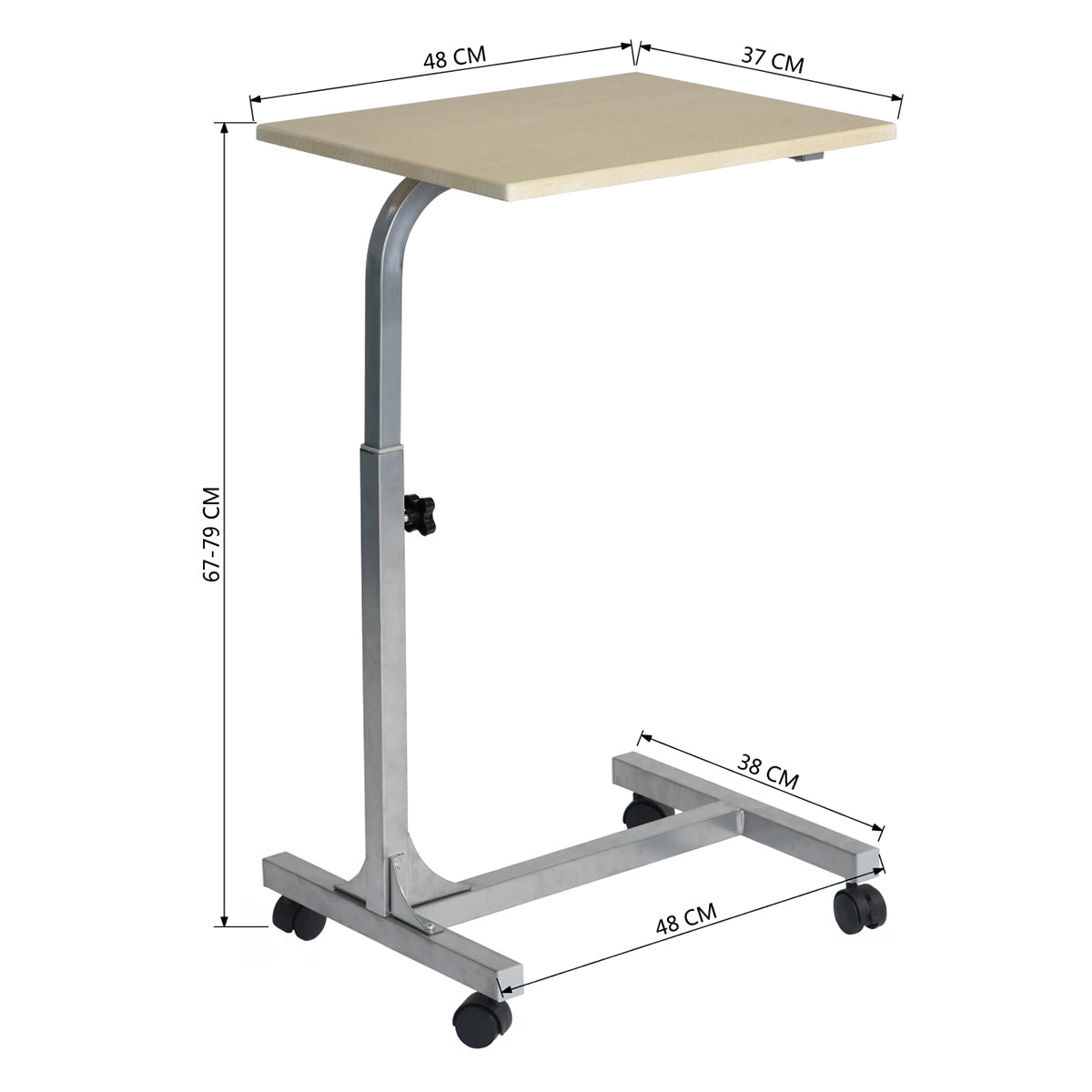 Table de lit/Support ordinateur pc à roulettes, hauteur réglable - BELLO
