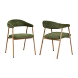 Set of 2 Scandinavian dining room armchairs with beige fabric armrests - Cromwell