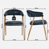 Set of 2 Scandinavian dining room armchairs with beige fabric armrests - Cromwell
