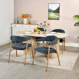 Set of 2 Scandinavian dining room armchairs with beige fabric armrests - Cromwell
