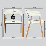 Set of 2 Scandinavian dining room armchairs with beige fabric armrests - Cromwell