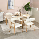 Set of 2 Scandinavian dining room armchairs with beige fabric armrests - Cromwell