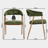 Set of 2 Scandinavian dining room armchairs with beige fabric armrests - Cromwell