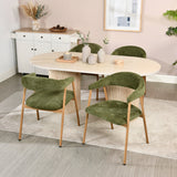 Set of 2 Scandinavian dining room armchairs with beige fabric armrests - Cromwell