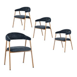 Set von 2 skandinavischen Esszimmer Sesseln mit beige Stoffarmlehnen - Cromwell