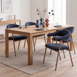 Set von 2 skandinavischen Esszimmer Sesseln mit beige Stoffarmlehnen - Cromwell