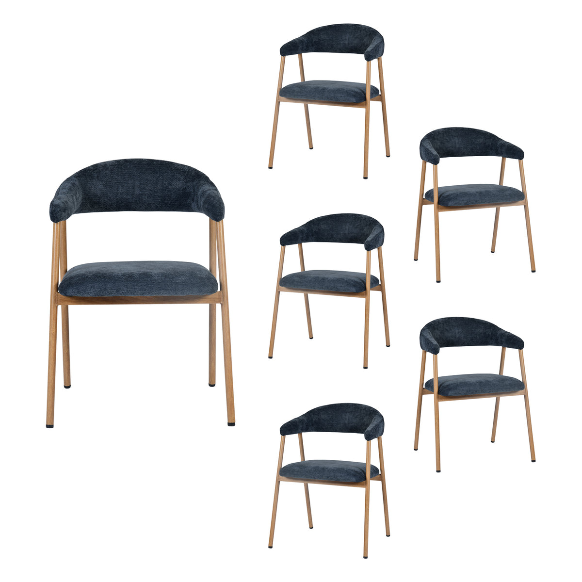 Set of 2 Scandinavian dining room armchairs with beige fabric armrests - Cromwell
