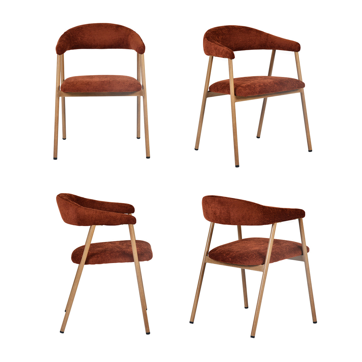 Set of 2 Scandinavian dining room armchairs with beige fabric armrests - Cromwell